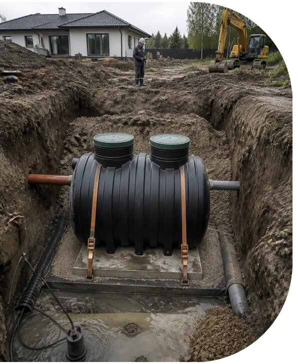 Монтаж септика при высоком уровне грунтовых вод в Кирове